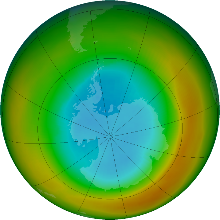 Antarctic ozone map for September 1981